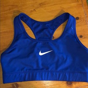 A blue nike sports bra